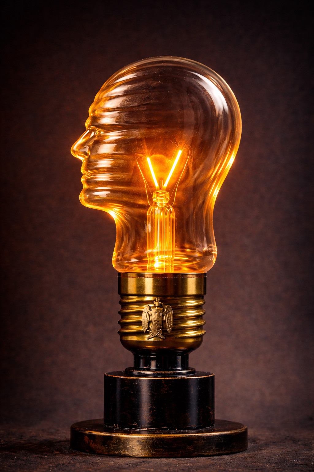 Lampada a forma di busto storico del progetto Lampadina